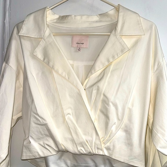 Cinq À Sept Pasha Long-sleeve Shirt In Ivory size M - Picture 7 of 14